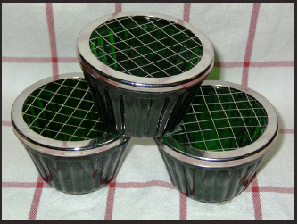 Set of 3 Green Glass Flower Frogs